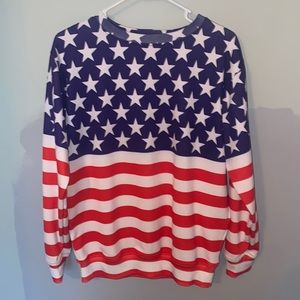 1991Inc custom American flag crew neck